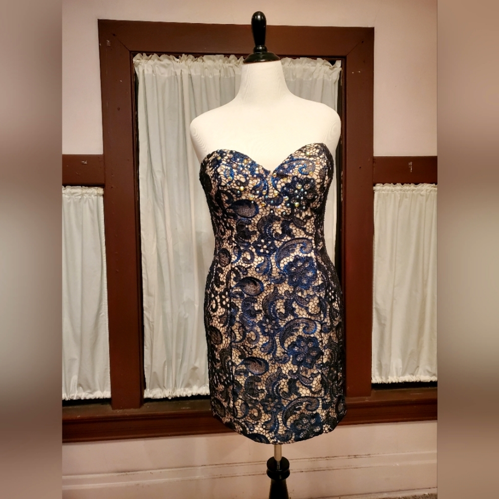 Royal Blue Lace Shortie (Sz 14)